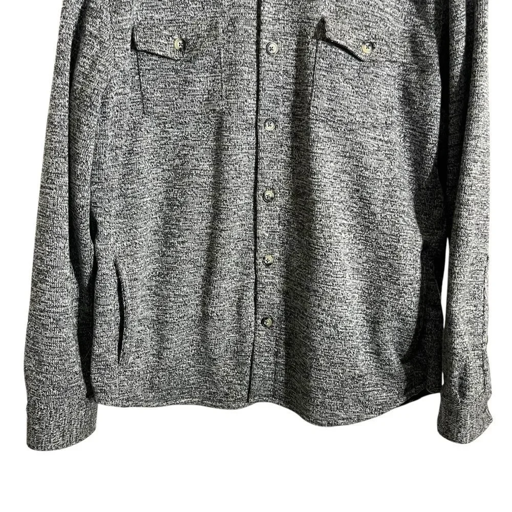 Marine Layer Shacket Men’s Large Gray Fleece Lined Button Front Casual Layering